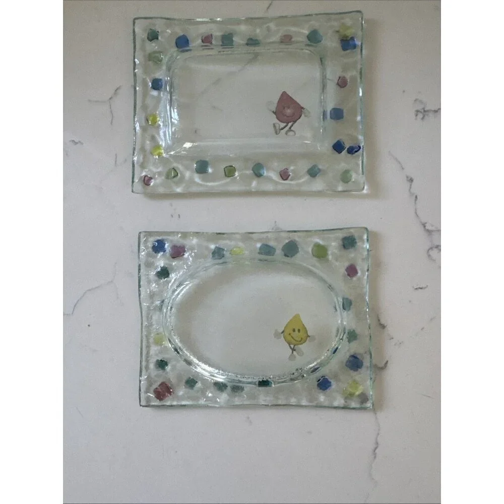 Vintage Clear Glass Rectangular Trinket Tray Soap Dish Includes (2) - Picture 14 of 14